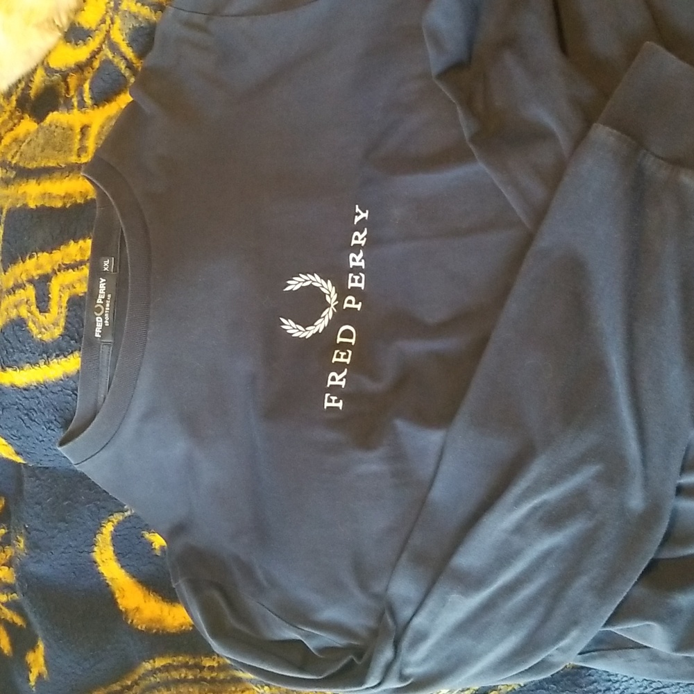 Fred Perry XXL Navy Blue long sleeve Shirt